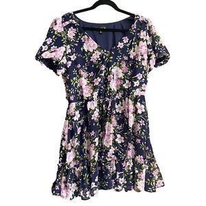 Floral boho knee length Crystal Doll lined dress size XL - flowy & romantic